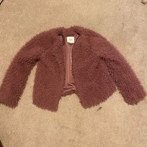 VINTAGE ROSE VEGAN FUR COAT